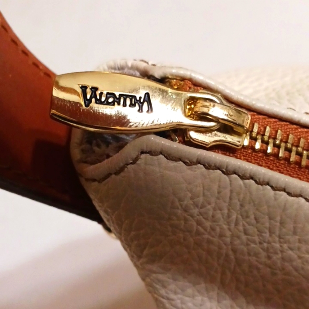 Valentina Cream and Brown Leather Crossbody Bag - Picture 7 of 11